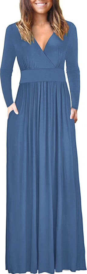maxi dress long sleeve casual