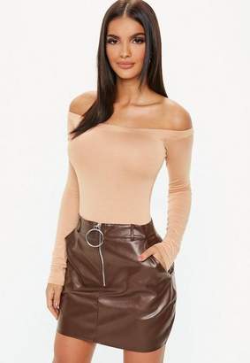 Missguided Faux Leather Zip Front Mini Skirt