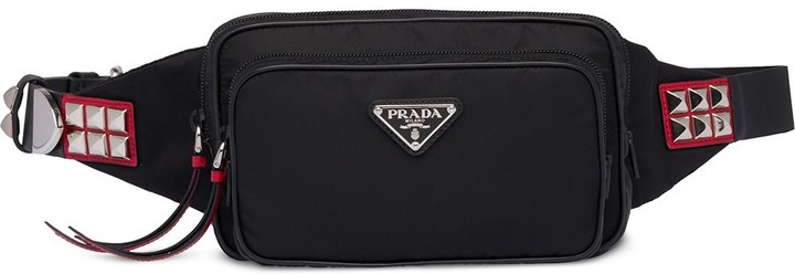 Prada Nylon stud detailed belt bag 