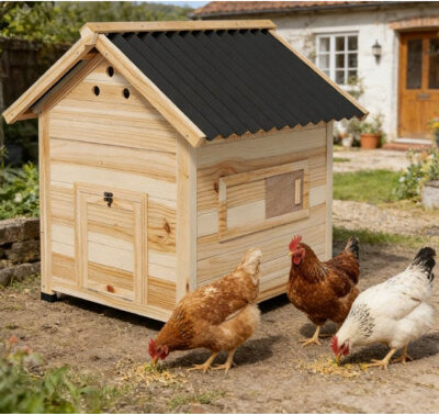 August Grove Durable Chicken Coops, Fir Wood Build, Rustic Outdoor Design