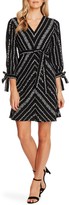 Thumbnail for your product : CeCe Flower Chain Tie Sleeve Fit & Flare Dress