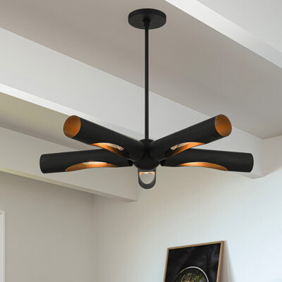 Wade Logan Azria 5 - Light Sputnik Modern Linear Chandelier
