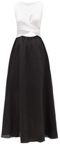 Thumbnail for your product : Gül Hürgel Colour-block Linen Midi Dress - Black White