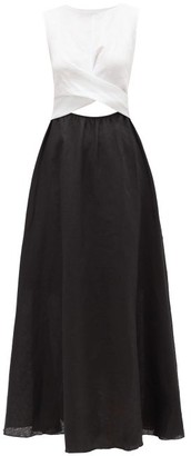 Gül Hürgel Colour-block Linen Midi Dress - Black White