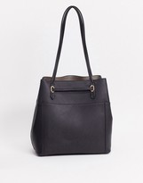 Thumbnail for your product : Luella Grey tote with suede contrast front pocket in black