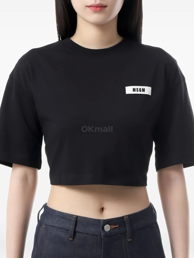 MSGM Logo-Plaque Cropped Top