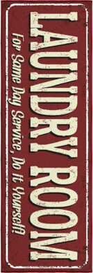 Ottomanson Non-Slip Rubberback Laundry Room Runner Rug, Red