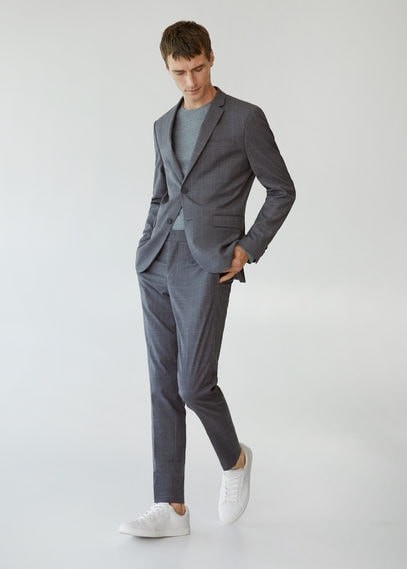 MANGO MAN - Super slim fit checked Tailored pants grey - 26 - Men -  ShopStyle