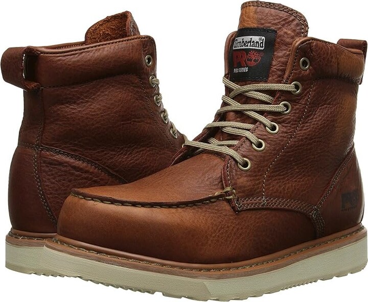 Timberland PRO Wedge 6 Inch Moc Soft Toe Men's Work Lace-up Boots Rust : 9 E - Wide, Leather