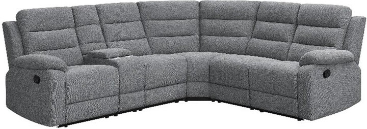 Coaster Fine Furniture David 3-piece Upholstered Motion Sectional with Pillow Arms Smoke