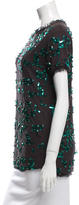 Thumbnail for your product : Lanvin Silk-Trimmed Embellished Top w/ Tags