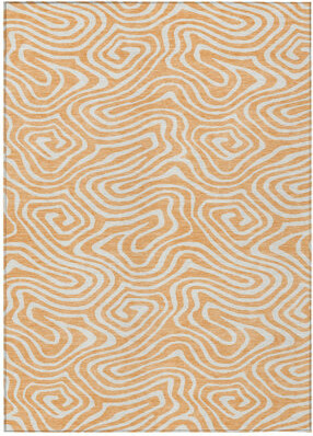 HomeRoots 5' X 8' Peach Abstract Washable Indoor Outdoor Area Rug