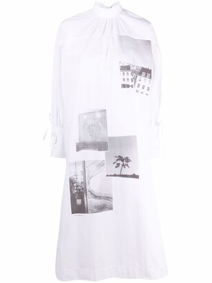 Ganni Graphic Print Shirt Dress
