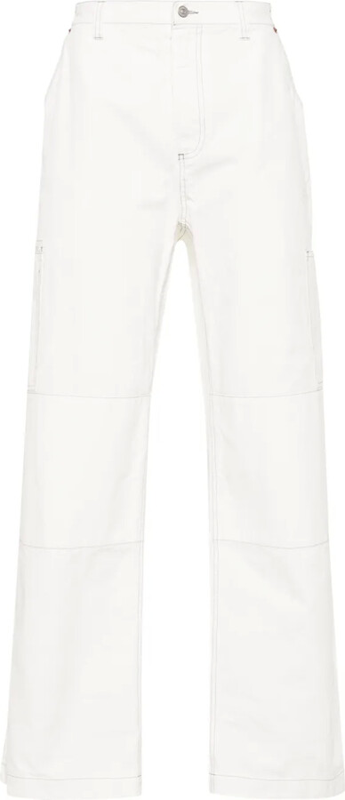 MM6 MAISON MARGIELA Embroidered-Logo Straight-Leg Trousers