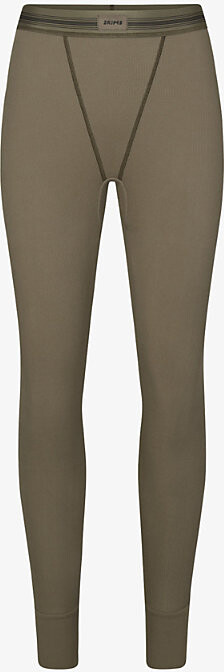 SKIMS Womens Army Logo-patch Ribbed Stretch-cotton Leggings Xxs - ShopStyle