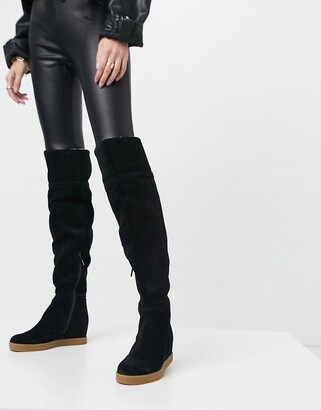 Calvin Klein florencia knee boots in black - ShopStyle
