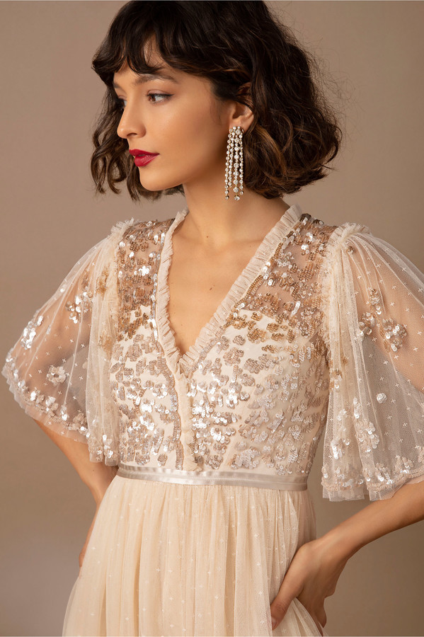 needle and thread patchwork sequin dress