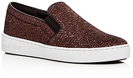 michael kors rose gold slip on sneakers