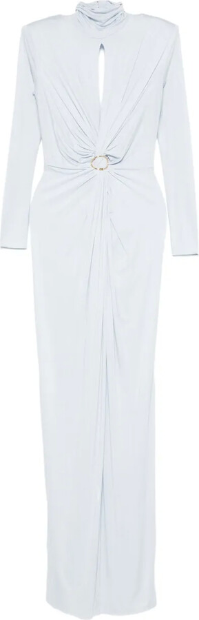Elisabetta Franchi Red Carpet high-neck twist-front maxi dress
