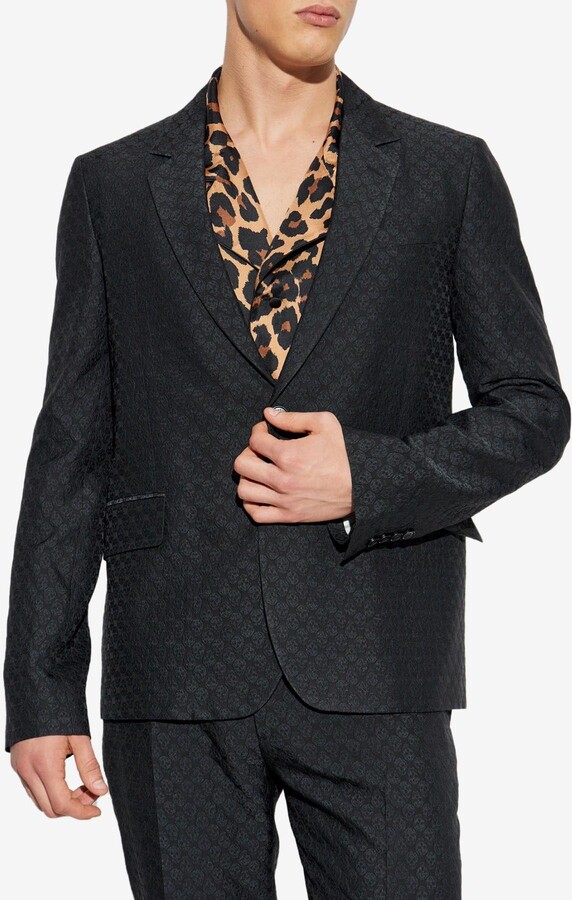 Alexander McQueen Skull Jacquard Single-Breasted Blazer
