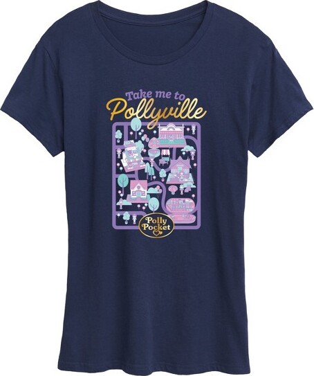 Polly Pocket Women'sPollyPocketTakeMeToPollyvilleShortSleeveGraphicT-Shirt-Navy-1X