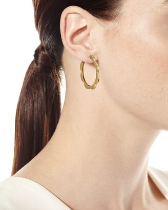 Cadar 18k Yellow Gold Large Diamond Triplet Hoop Earrings