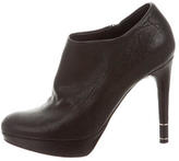 Thumbnail for your product : Christian Dior Leather Round-Toe Booties