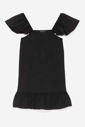 Nasty Gal Womens Ruffle Sleeve and Hem Mini Dress - Black