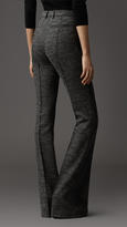 Thumbnail for your product : Burberry Melange Wool Flared Trousers