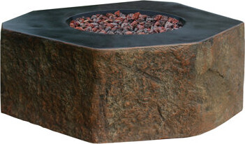 Elementi Columbia 42" Outdoor Concrete Fire Table 45,000 BTU - Includes Lava Rocks & PVC Cover