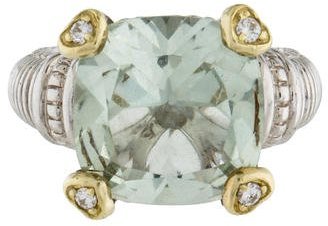 Judith Ripka Prasiolite & Diamond Ring