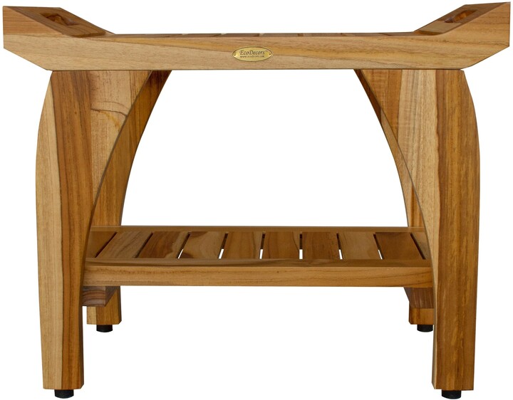 EcoDecors Tranquility 24-inch, Teak Shower Bench, Teak Bench Shower ...