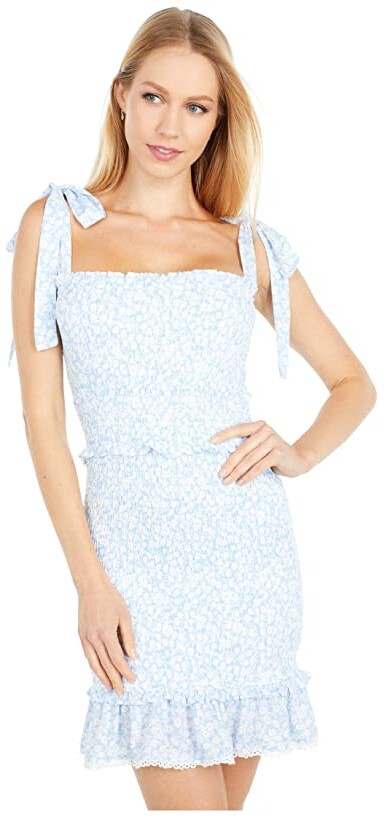 blue and white women's dress