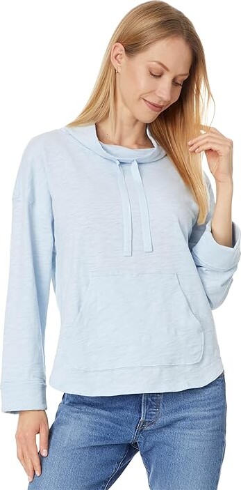 Lilla P Drawstring Neck Pullover Women's Clothing Glass : SM Cotton