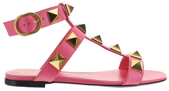 diamond studded flat sandals