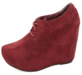 Thumbnail for your product : Charlotte Russe Lace-Up Platform Wedge Booties