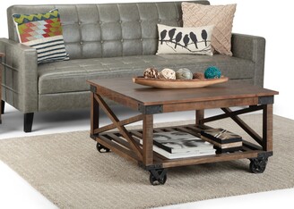 WYNDENHALL Barrie SOLID MANGO WOOD and Metal 32 inch Wide Square Industrial Coffee  Table in Distressed Dark Brown - 32 x 32 x 18 - ShopStyle