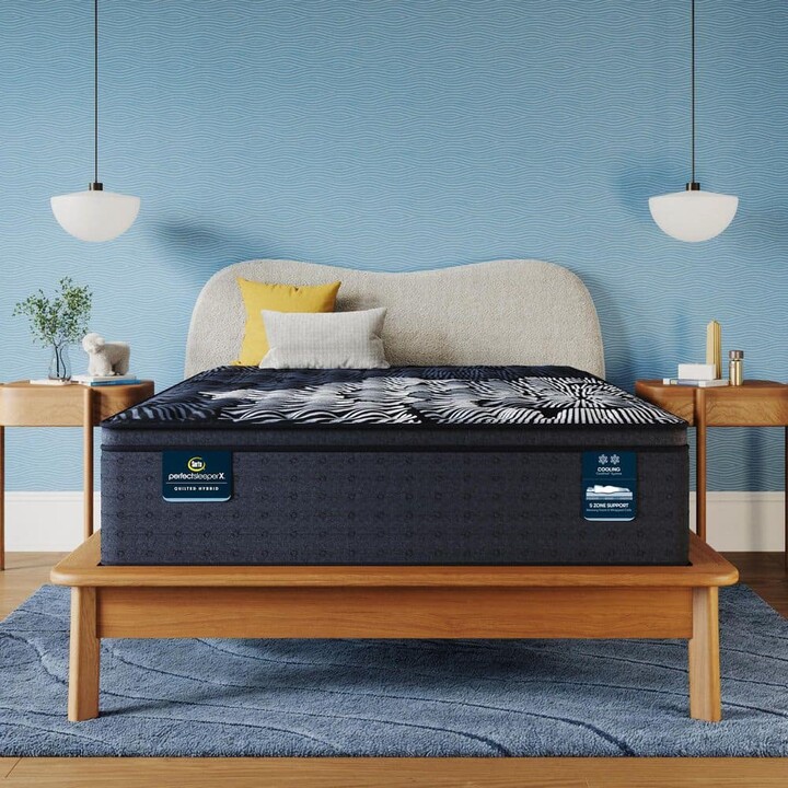 Serta Perfect Sleeper X Max Hybrid Twin XL Firm Pillow Top 15.25 in. Low Profile Mattress Set
