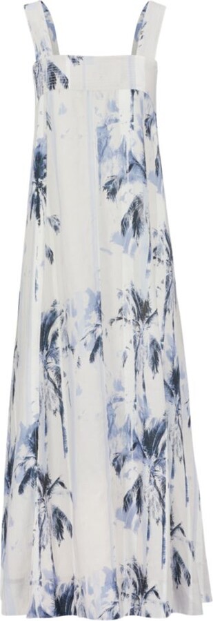 HUGO BOSS Relaxed-fit maxi dress in printed linen - ShopStyle