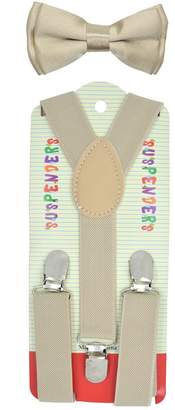 ACCmall CUTE Baby Toddler Kids Children Boys Plain Elastic Suspender & Bow Tie Set