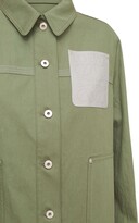 Thumbnail for your product : Loewe Cotton & Linen Jacket W/ Leather Patch
