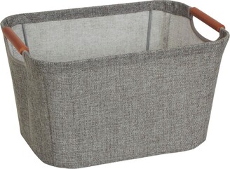 Household Essentials Small Tapered Soft-Side Storage Bin with Wood Handles
