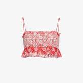 Thumbnail for your product : Lisa Marie Fernandez Selene Smocked Floral Crop Top