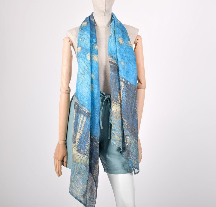 Etsy Van Gogh Starry Night Linen Scarf Maxi Art Print
