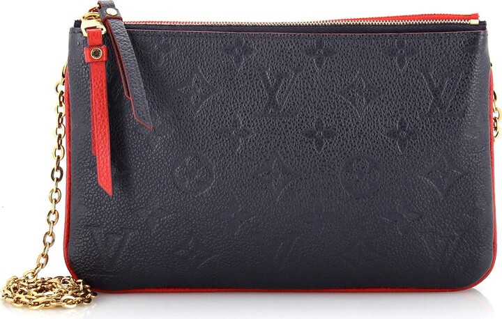 Louis Vuitton Double Zip Pochette Monogram Empreinte Leather in