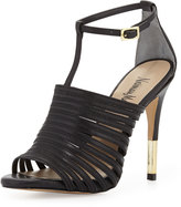 Thumbnail for your product : Neiman Marcus Vera Strappy Leather Sandal, Black