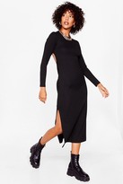 Thumbnail for your product : Nasty Gal Womens Long Sleeve Backless Tie Midi Dress - Tan - 10