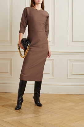 Fendi Open-back Piqué Midi Dress