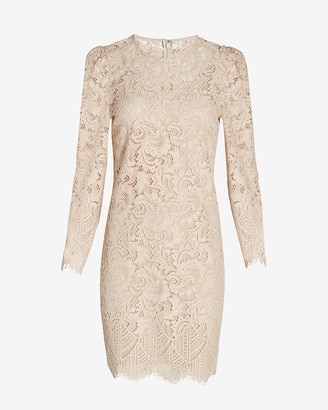 beige lace dress outfit