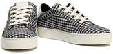Thumbnail for your product : Claudie Pierlot Lace-Up Gingham Leather-Trimmed Canvas Sneakers